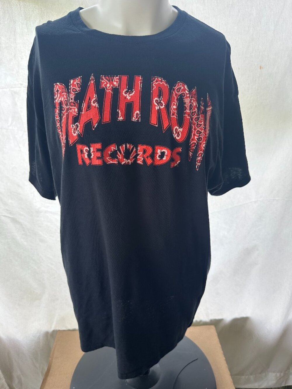 Deathrow Records Red Bandana Design Men's Black T Shirt Size XL